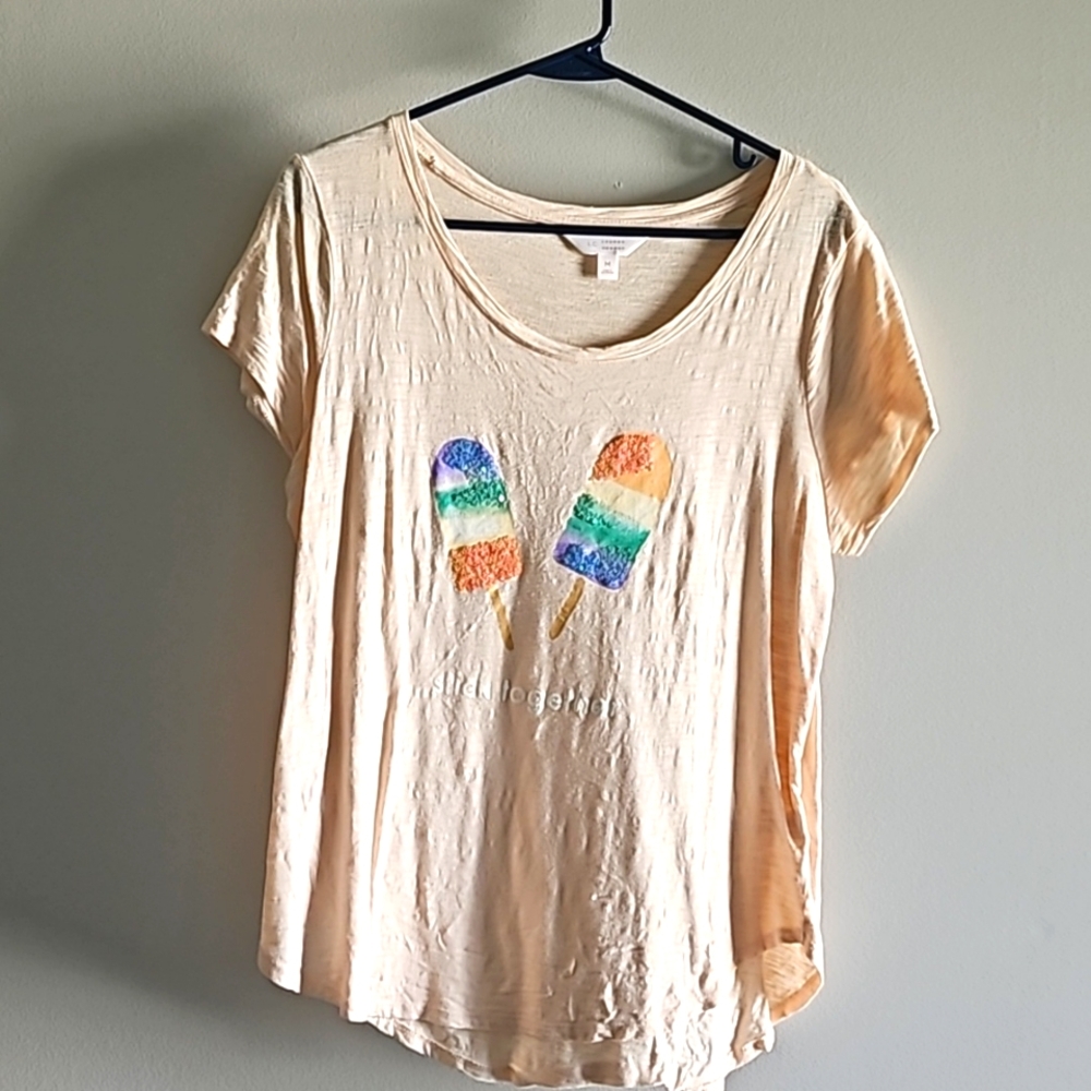 Peach Lauren Conrad Stick Together Tee Size M